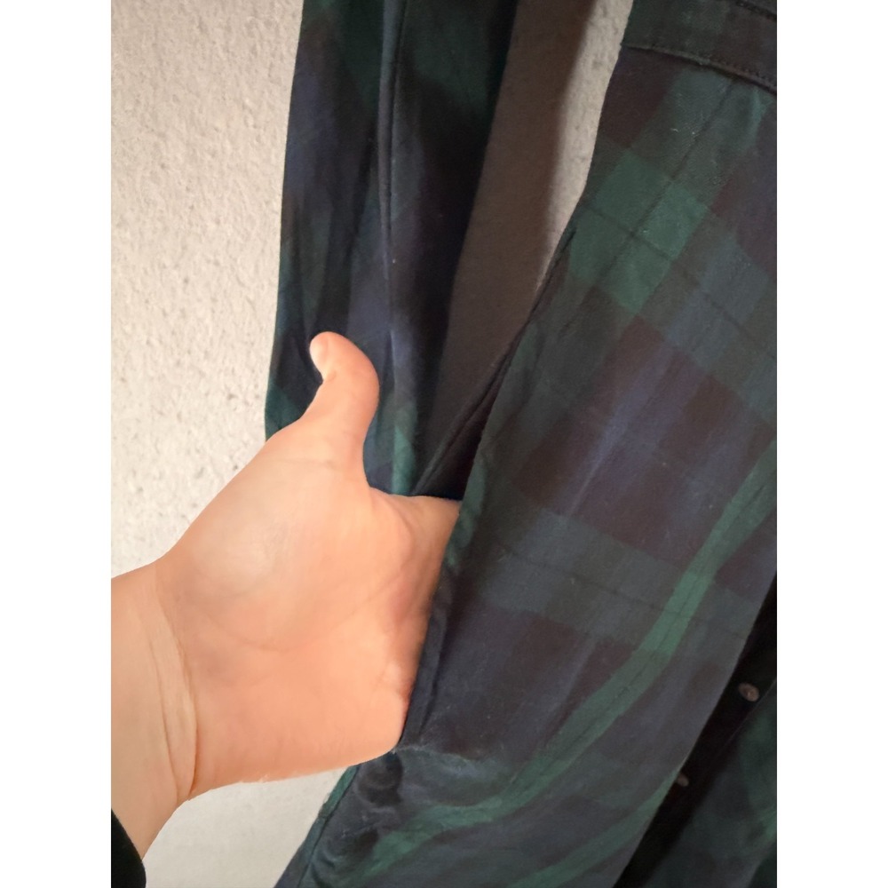 UNTUCKit Holly Shirt Dress Womens 4 Blue Green Tartan Dark Academia Heritage - Picture 5 of 16